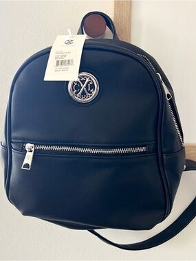 Christian Lacroix Black Mini Backpack with Silver Monogram